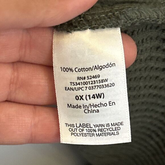 Terra & Sky Women's Plus Size Button Down Waffle Knit Shacket Size 0X 14W NWT - Picture 12 of 16